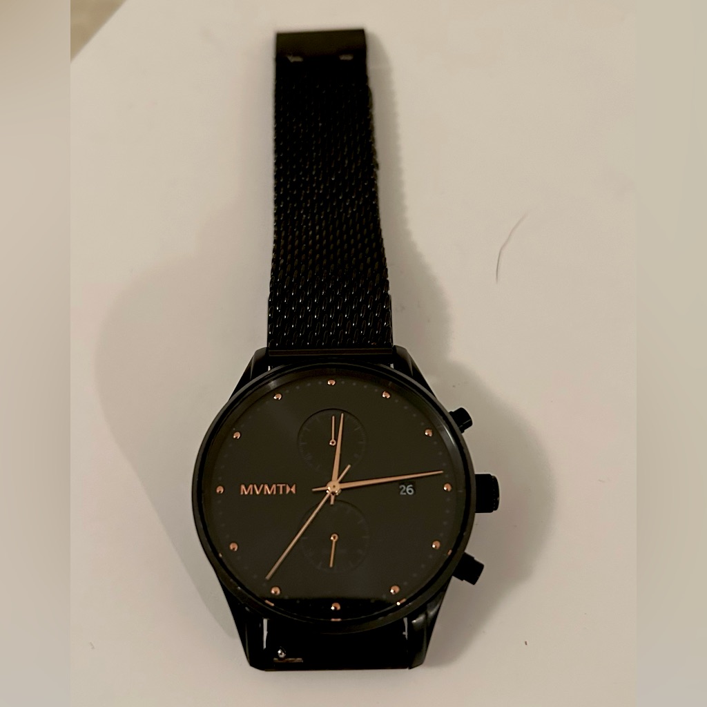 Mvmt Black And Rose Gold Watch